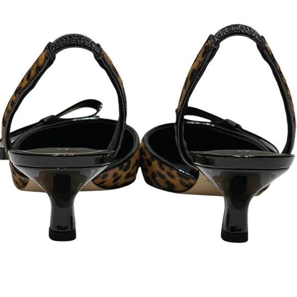 🔥SALE🔥COLE HANN NOELLA BOW CALF HAIR LEOPARD PRINT SLINGBACK PUMPS SZ 8 B NWOT - Picture 6 of 13